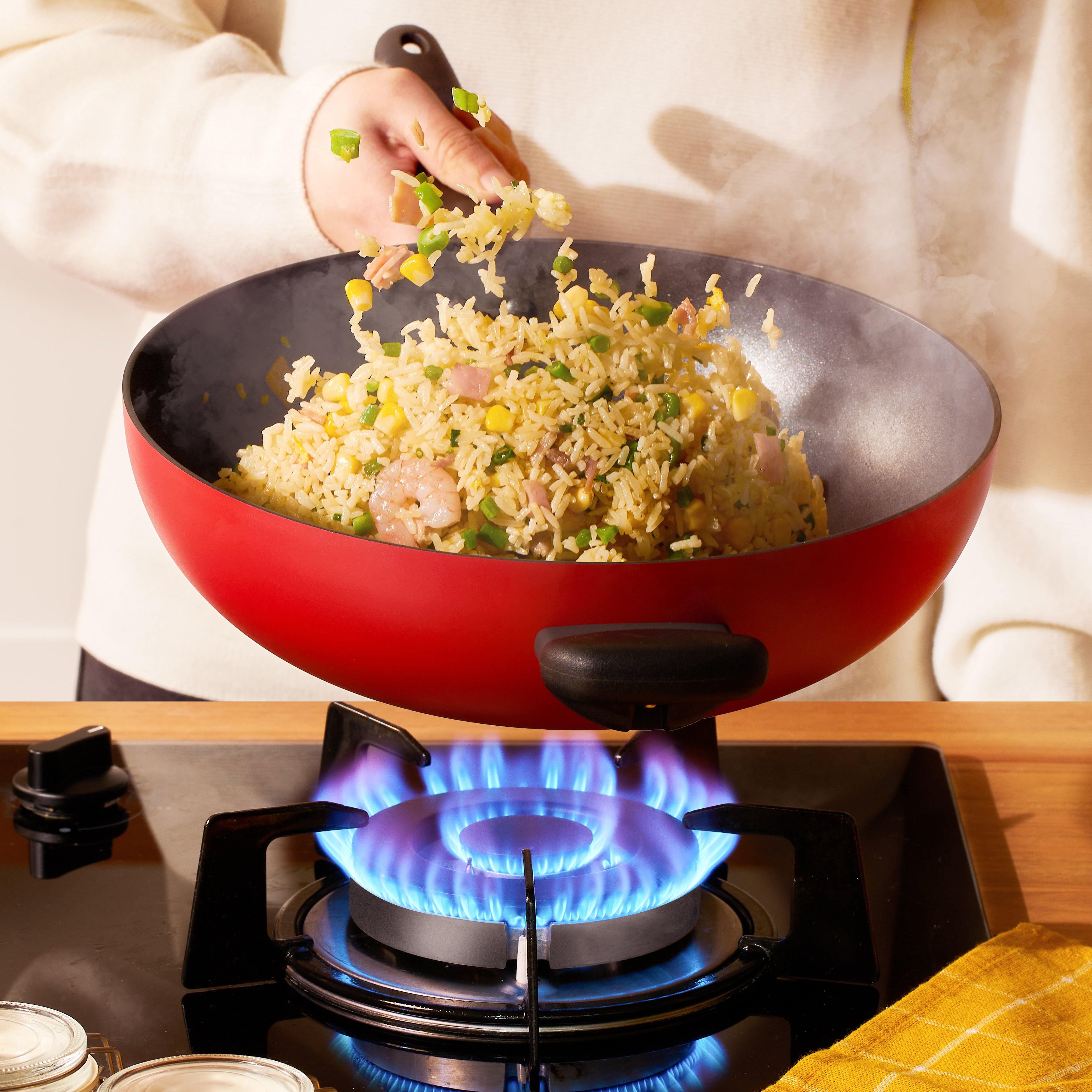 Nonstick Stirfry with Helper Handle, Induction suitable